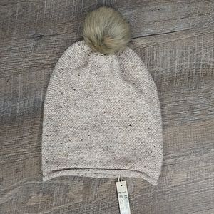 NWT Madewell Faux Fur Pom Pom Beanie